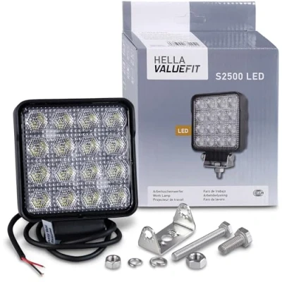 Abbildung von HELLA Valuefit S2500 LED Arbeitsscheinwerfer 12V 24V 2500 echte Lumen Wasserdicht IP67 LED: Nahfeldausleuchtung Offroad Scheinwerfer für Traktor SUV UTV ATV 1GA 357 106 022