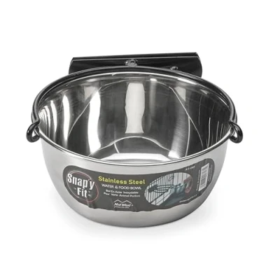 Abbildung von MidWest Homes for Pets Snap&#039;y Fit Modell 41 Edelstahl Schüssel für Haustiere, zum Befestigen an Hundeboxen und anderen Draht Tierkäfigen, Hunde Katzen, 950 ml