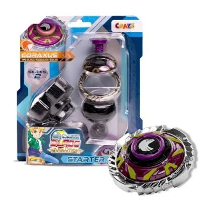 Abbildung von CRAZE Blade Kampfkreisel Starter Set Evolution Coraxus Kreisel Metall sehr robust mit Launcher &amp; Reißleine