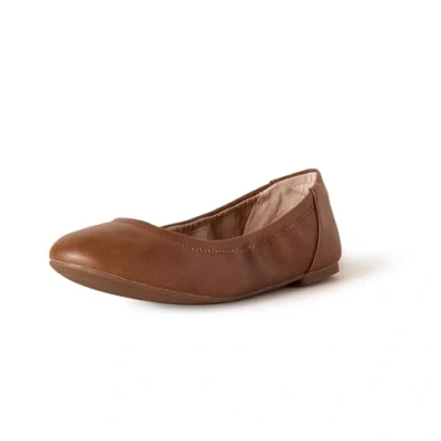 Abbildung von Amazon Essentials Damen Belice Ballerinas, Kastanienbraun Kunstleder, 39 EU Weit