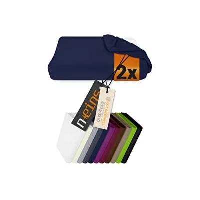 Abbildung von npluseins 2er Pack Spannbezüge für Nackenkissen Gesundheitskissen 959.1234, M, 35 40x55 60 cm, Navyblau