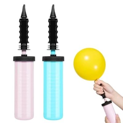 Abbildung von Ballonpumpe Hand Luftballonpumpe,Luftpumpe Ballon,Luftballon Pumpe,Luftpumpe für Luftballons,Pumpe Luftballons,Ballonpumpe Luftballons Hochzeit,Geburtstag Party Dekorationen, Blau und Rosa 2 P