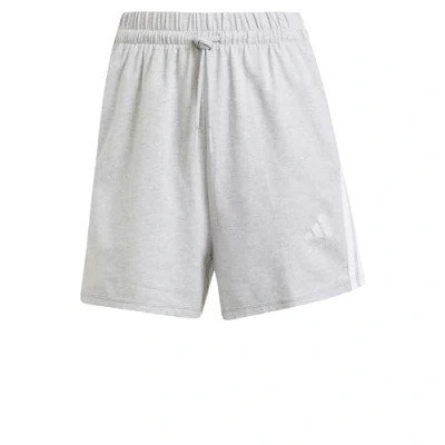 Abbildung von adidas Damen Essentials 3 Stripes Cotton Shorts, Light Grey Heather/White, XS