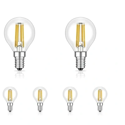 Abbildung von ledscom.de 6 Stück E14 LED Leuchtmittel, G45, warmweiß (2700 K), 4,5 W, 542lm, 3 Stufen Dimmer