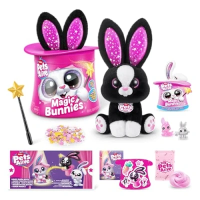 Abbildung von Pets Alive 9549D Magic Bunnies von ZURU, Black Bunny (Sootie), Large (32 cm)