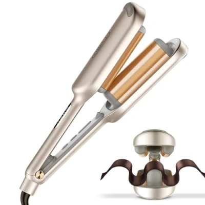 Abbildung von TYMO ROVY Welleneisen für haare, Lockenstab große Locken geeignet Anfänger, Sofortiges Wellen, 32mm Ionen Keramik Hair Curler Lange kurze Haare mit 4 Temperaturen LED Anzeige, Gold