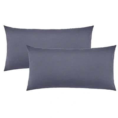 Abbildung von NatureMark 2er Pack Jersey Kissenbezug Kissenhülle Kissenbezüge Seitenschläferkissen Nackenkissen viele Größen und Farben ÖKO TEX (40 x 60 cm (Nackenkissen geeignet), Anthrazit grau)