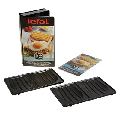 Abbildung von Tefal XA800112 Snack Collection Zwei Teller Croque Monsieur + 1 Rezeptbuch Platten austauschbar antihaftversiegelt spülmaschinengeeignet