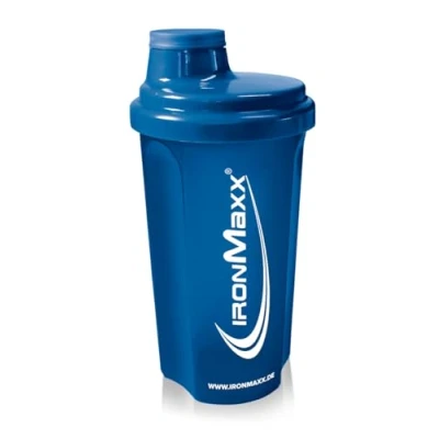 Abbildung von IronMaxx Eiweiß Shaker Dunkelblau Blickdicht 700ml Proteinshaker mit Drehverschluss, Sieb &amp; Mess Skala auslaufsicher, spülmaschinengeeignet frei vom Weichmacher BPA DEHP