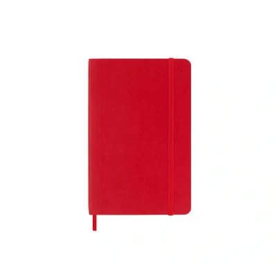 Abbildung von Moleskine Klassisches Notizbuch, Notizbuch mit Weißen Seiten, Weicher Einband und Elastischer Verschluss, Pocket Format 9 x 14 cm, Rot, 192 Seiten