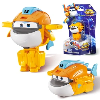 Abbildung von Super Wing Transformations Flugzeug Supercharged Taki, ca. 5,08 cm große Spiel Figur für Kinder, Spielzeug und Roboterfigur 3+ Jahre Alten Jungen Mädchen, Orange