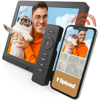 Abbildung von Pix Star Digitaler Bilderrahmen 10 Zoll mit Bewegungsmelder Großes Format WiFi, USB, SD Karte Mattes, Anti Reflex Dispaly in 4/3 2 Jahre Garantie