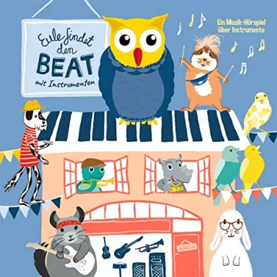 Abbildung von Eule findet den Beat 4 mit Instrumenten (Musik Hörspiel)