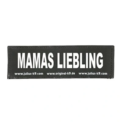 Abbildung von Julius K9 162LR K 36876 Klettaufschrift, MAMAS LIEBLING, klein, schwarz