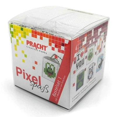 Abbildung von Pixel P90006 63501 Spaß Bastelset 1, zur Gestaltung von 6 Schlüsselanhängern für Kinder, kinderleichtes Stecksystem, ohne Bügeln und Kleben, Steinchen aus Biokunststoff