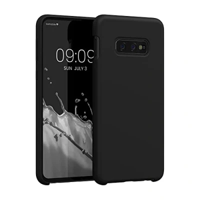 Abbildung von kwmobile Hülle kompatibel mit Samsung Galaxy S10e Silikon Handy Case Handyhülle weiche Oberfläche kabelloses Laden Schwarz