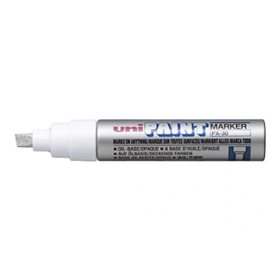 Abbildung von uni ball 182213 Lackmarker Paint PX 30 mit Keilspitze, silber