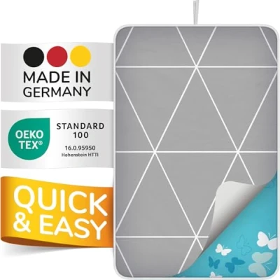 Abbildung von smart&amp;gentle Super Soft Bügeldecke für Tisch hitzebeständig 100x65cm rutschfeste Bügelunterlage mit Feuchtigkeitsschutz Dampfbügeleisen, Bügelmatte Made in Germany