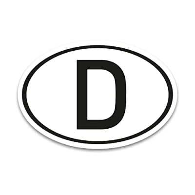 Abbildung von D Aufkleber Länderkennzeichen Deutschland Schwarz &amp; Weiß Sticker 17,5 x 11,5 cm DIN genormt PKW LKW Wohnmobil Auto verpflichtend außerhalb der EU kfz_714