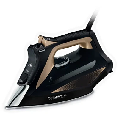 Abbildung von Rowenta DW5325 Focus Excel Dampfbügeleisen 2700 Watt 45 g/Min. kontinuierliche Dampfabgabe 180 Dampfstoß Tropfstopp Antikalk Einstellung 300 ml Wassertank Schwarz/Kupfer