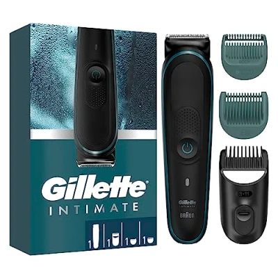 Abbildung von Gillette Intimate Trimmer Herren i5 für den Intimbereich, SkinFirst Intimrasierer Mann mit lebenslang scharfen Klingen, wasserdicht, kabellos Nass und Trockenanwendung
