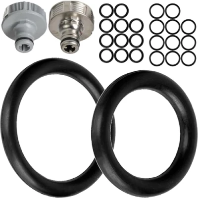 Abbildung von Ersatz O Ringe Set, 24 Stück, für G 1/2&quot; und 3/4&quot; Zoll Garten Stecksystem, kompatibel mit Gardena 21 26,5 mm Hahnverbinder, Ø 16 x 11 22,3 17 mm, Silikon, Dichtring 5303, 05303 00.701.00