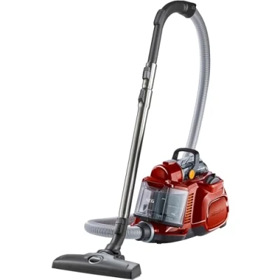 Abbildung von AEG LX7 2 CR A Staubsauger beutellos / ideal für Haustierbesitzer Zusatzdüsen + Spezialdüsen Set Tierhaare 750 Watt 9 m Aktionsradius 1,4l Staubbehälter waschbarer Hygiene Filter rot