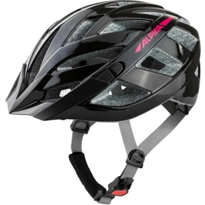 Abbildung von ALPINA PANOMA Reflektierender &amp; Optimal Belüfteter Fahrradhelm Mit Fliegennetz Nachrüstbarem LED Für Erwachsene, Black pink Gloss, S (52 57 cm)