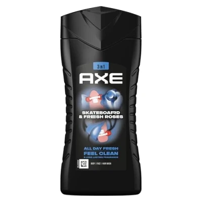 Abbildung von Axe Skateboard &amp; Fresh Roses 3in1 Duschgel Herren Body Hair Face 12h frischen Duft auf Pflanzenbasis (1 x 250 ml)
