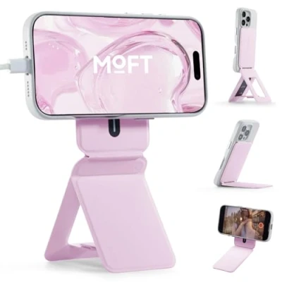 Abbildung von MOFT Stativ für iPhone 16/15/14/13/12 Serie, Snap Unsichtbarer Handy Ständer mit 3 Modi Self Vlogging, Browsen, Makrofotografie, Videoanrufe, Tragbarer Leichter Ständer, Erröten