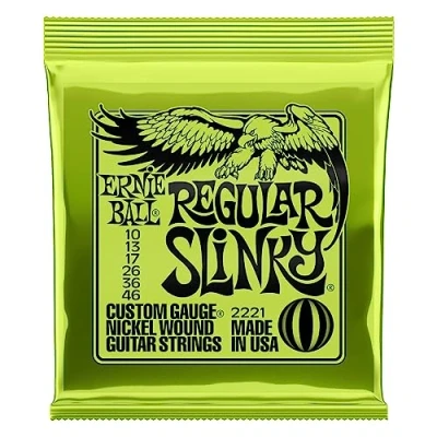 Abbildung von Ernie Ball Regular Slinky Nickel Wound E Gitarrensaiten, Stärke 10 46