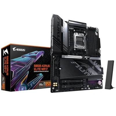 Abbildung von GIGABYTE B850 AORUS Elite WIFI7 Motherboard AMD Ryzen 9000 Serie CPUs, 14+2+2 Phasen digitales VRM, bis zu 8200MHz DDR5 (OC), 1xPCIe 5.0 + 2xPCIe 4.0 M.2, 2,5 LAN, WiFi 7, USB 3.2 Gen 2x2