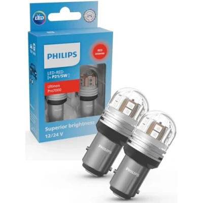 Abbildung von Philips Ultinon Pro7000 LED car signaling bulb (P21/5W red), 12V/24V
