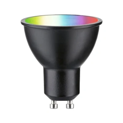 Abbildung von Paulmann 29148 Standard 230V Smart Home Zigbee LED Reflektor GU10 350lm 4,8W RGBW+ dimmbar Schwarz matt Leuchtmittel