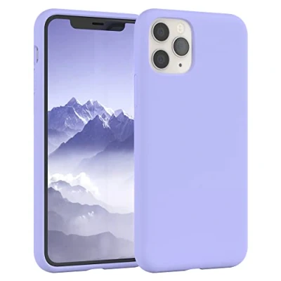 Abbildung von EAZY CASE Premium Silikon Handyhülle kompatibel mit iPhone 11 Pro, Slimcover Kameraschutz und Innenfutter, Silikonhülle, Schutzhülle, Bumper, Handy Case, Hülle, Softcase, Lila Blau
