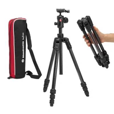 Abbildung von Manfrotto Befree Advanced AS, Camera Tripod, Twist Lock, Compatible with Arca Swiss, Portable, Compact Travel Tripod Kit, Ball Head, Carbon for DSLR, Mirrorless Cameras, Accessories
