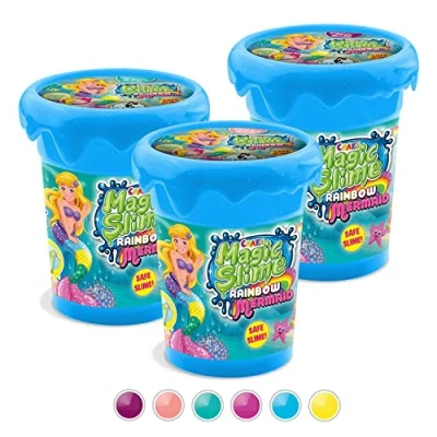 Abbildung von Craze Magic Slime Mermaid 3er Set Magischer Schleim Kinder mit Meerjungfrau Figuren 3X 110 ml Dose inkl. Spielzeug, 3 Farben