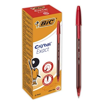 Abbildung von BIC 992604 Cristal Exact Kugelschreiber mit dünner Spitze (0,7 mm) Rot, 20er Box