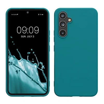 Abbildung von kwmobile Hülle kompatibel mit Samsung Galaxy A54 5G TPU Silikon Handyhülle Schutzhülle stoßabsorbierend flexibel Case in Petrol matt