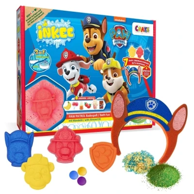 Abbildung von INKEE Geschenkbox Paw Patrol Badeset Kinder 7 Badezusätze für Kinder, Pawpatrol Badebomben &amp; Badesalz verschiedenen Düften + Accessoire