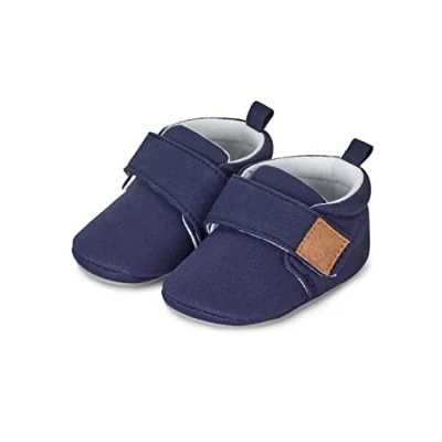 Abbildung von Sterntaler Baby Unisex Krabbelschuhe Babykrabbelschuh uni mit rutschfester Sternensohle marine, 19 20 EU