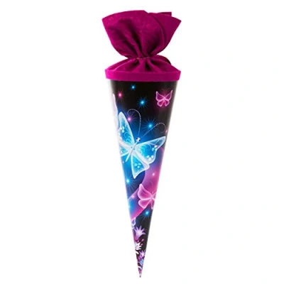 Abbildung von goldbuch 93062 Geschwisterschultüte mit Schmetterlings Motiv, Zuckertüte 35 cm, Schultüte aus Lackkarton, Geschenkverpackung für viele Anlässe, Geschwistertüte zur Einschulung