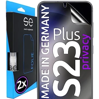 Abbildung von S.E für Samsung Galaxy S23 Plus Schutzfolie privacy Blickschutz Folie 2x Folien im SET aus Deutschland, Anti Spy Folie, staubfrei und blasenfrei, S23+ Sichtschutz