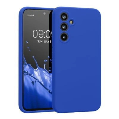 Abbildung von kwmobile Hülle kompatibel mit Samsung Galaxy A54 5G Case gummiert Silikon Handyhülle Schutzhülle Baltik Blau