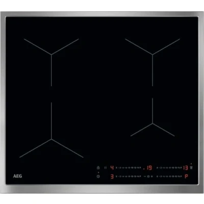 Abbildung von AEG Induktionskochfeld autark 60cm 4 Flex Kochzonen mit Powerfunktion für schnelleres Kochen 14 Stufen SuperFlat Rahmen Timer Touch Bedienung kompatibel Haubenautomatik TO64IA0AXB
