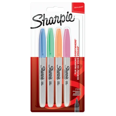 Abbildung von Sharpie Permanentmarker feine Spitze Pastel Farben 4 Marker Stifte