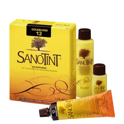 Abbildung von Sanotint Haarfarbe Nr. 12 &quot;Goldblond&quot; 1x 125 ml Naturnahe Mit wertvollen pflanzlichen Wirkstoffen Goldhirse, Traubenblätterextrakt, Olivenextrakt und Birkenextrakt
