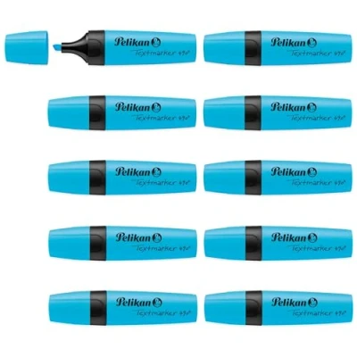 Abbildung von Pelikan 814133 Textmarker 490, Leuchtblau, 10 Stück in Faltschachtel