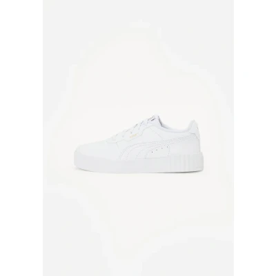 Abbildung von Puma Carina Unisex Sneaker low für Kinder, Größe: 31, White/gold Schuhe
