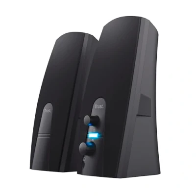 Abbildung von Trust Almo 2.0 PC Lautsprecher Set 10W, 3,5 mm AUX Klinke, Kompakte Größe, Lautstärkeregelung, USB Betrieb Stereo Computer Boxen für PC, Laptop Schwarz
